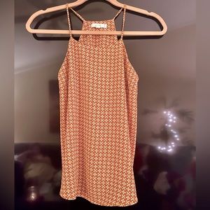 Mine Brand Patterned Sleeveless Tank Top Blouse. 60’s Vibe. Size S.